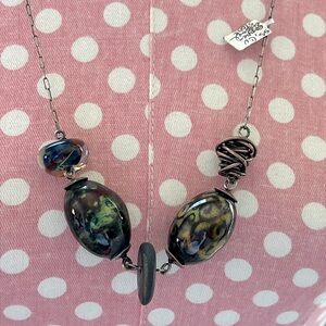 Sterling Silver & Copper Stone Necklace